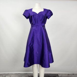 Cherry Velvet - 80's style Purple Dress Size M
